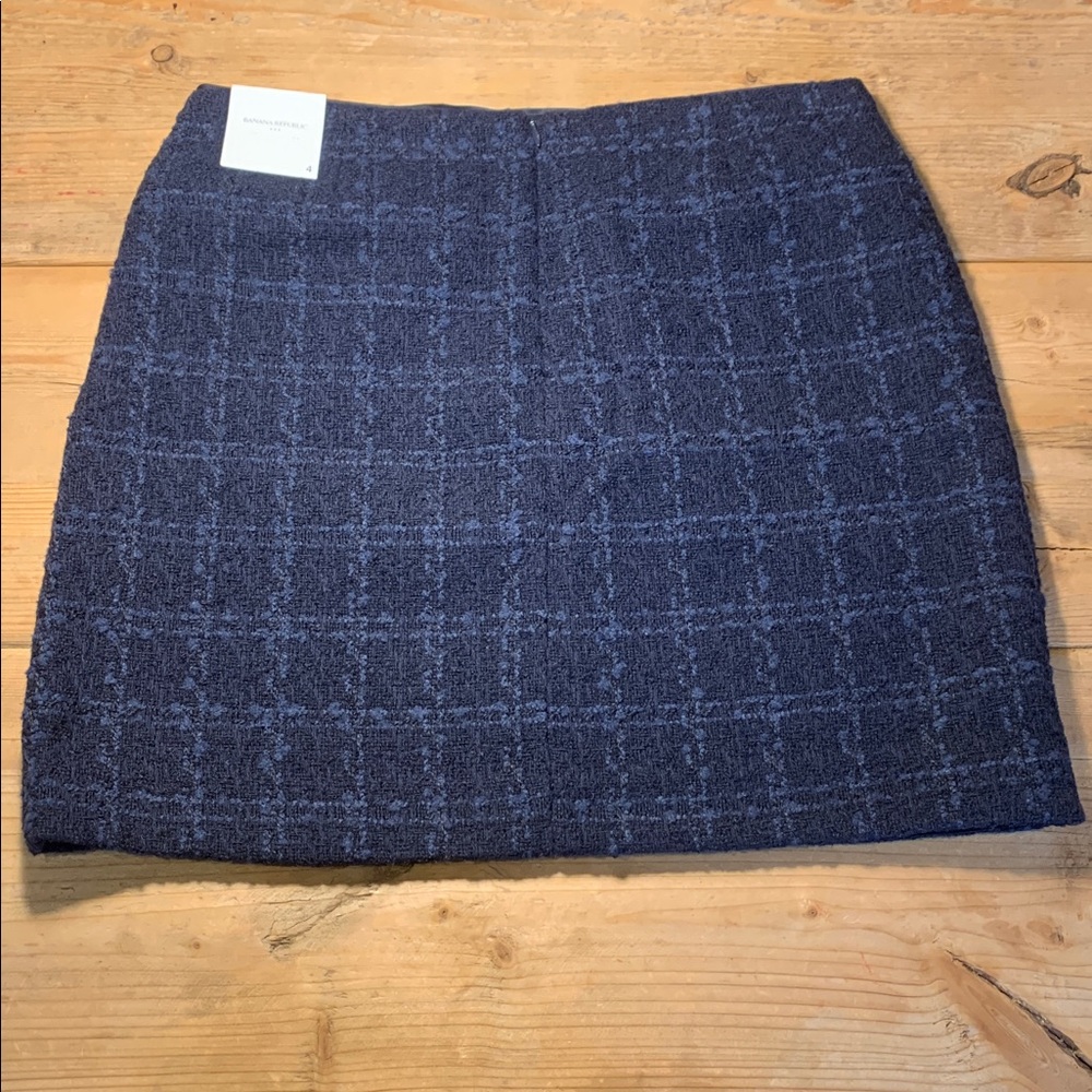 Banana Republic‎ Factory Women’s Navy Plaid Mini Skirt NWT Size 4 Fully Lined